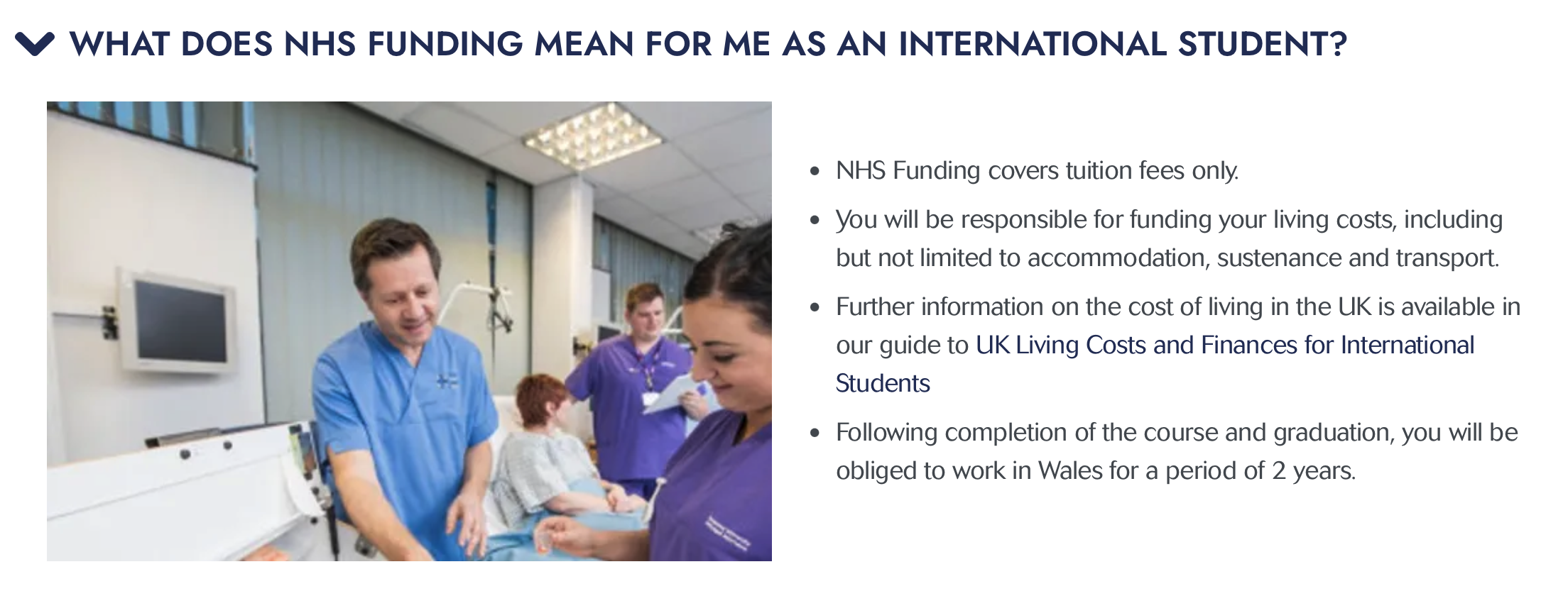 NHS承担课程学费：斯旺西大学为成人护理本科开放少量国际学生NHS学费资助名额。